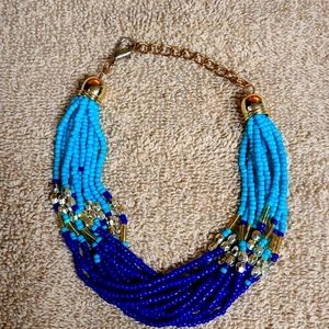 Beaded bracelet purple and blue